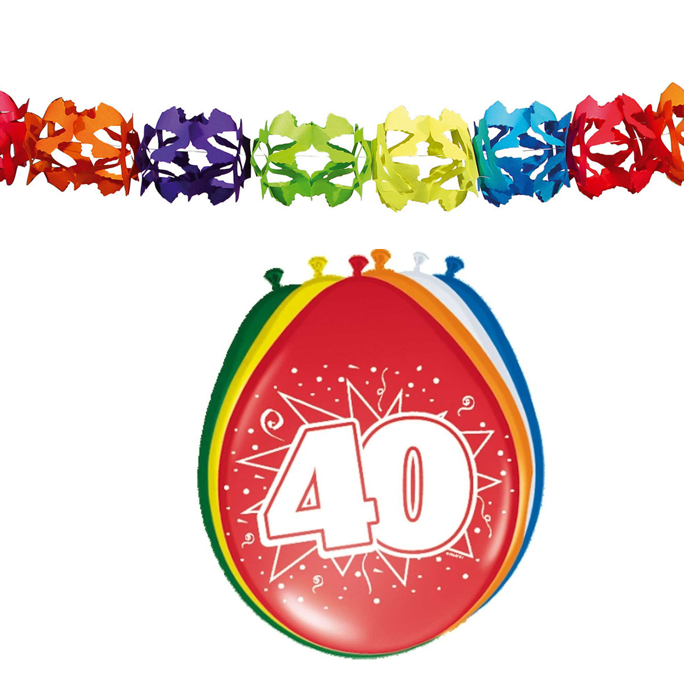 Folat Party 40e jaar verjaardag feestversiering set Ballonnen en slingers