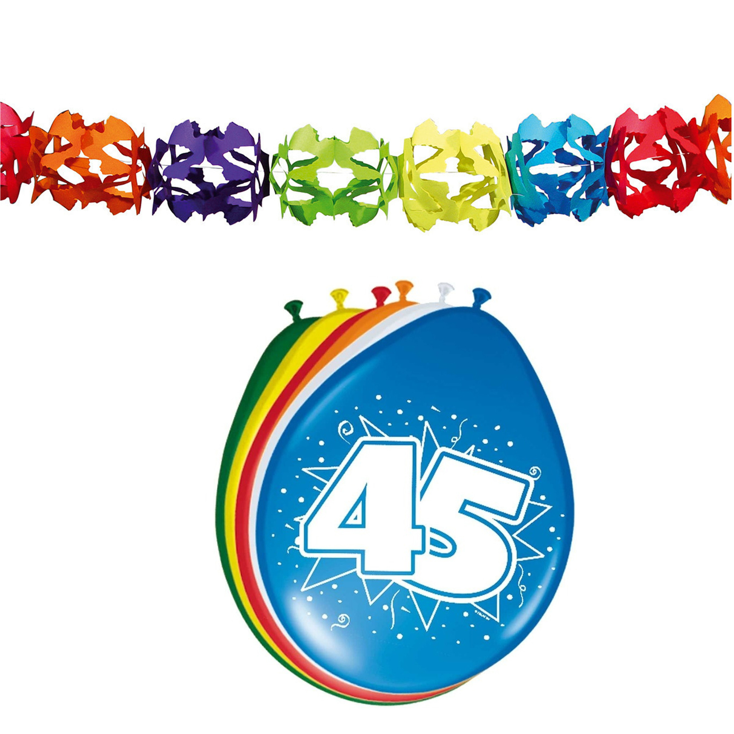 Folat Party 45e jaar verjaardag feestversiering set Ballonnen en slingers