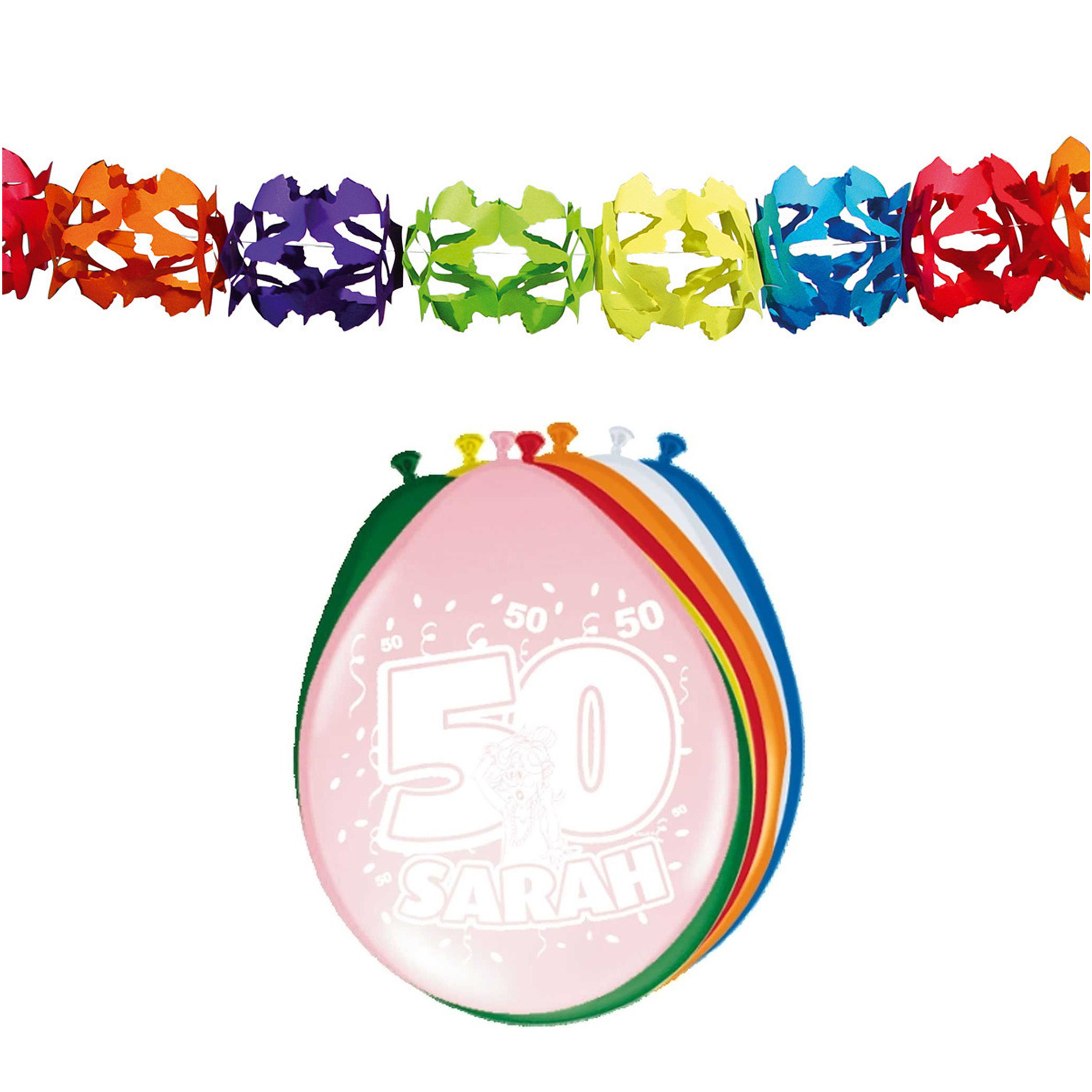 Folat Party 50e jaar Sarah verjaardag feestversiering set Ballonnen en slingers