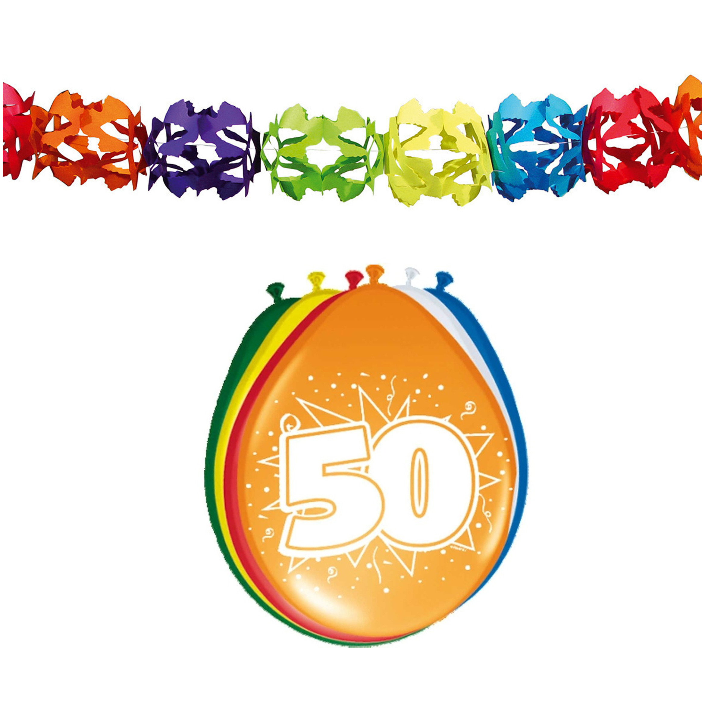 Folat Party 50e jaar verjaardag feestversiering set Ballonnen en slingers