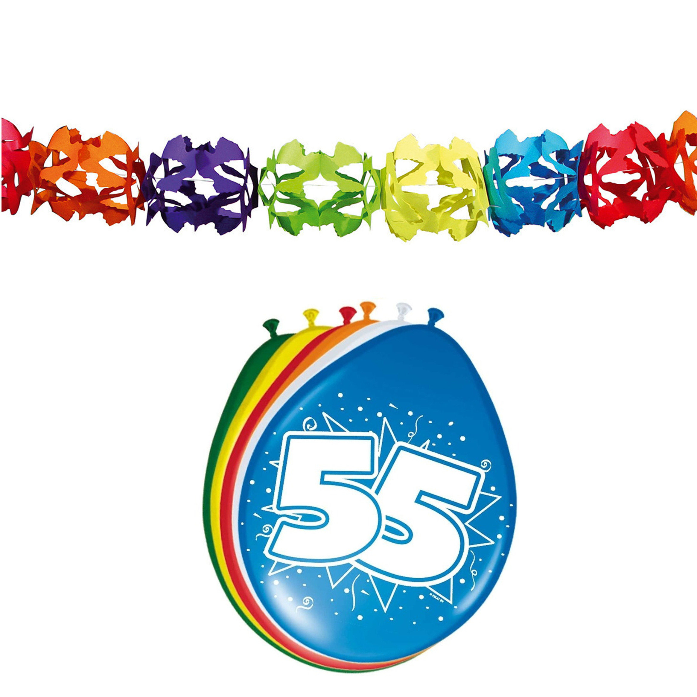 Folat Party 55e jaar verjaardag feestversiering set Ballonnen en slingers