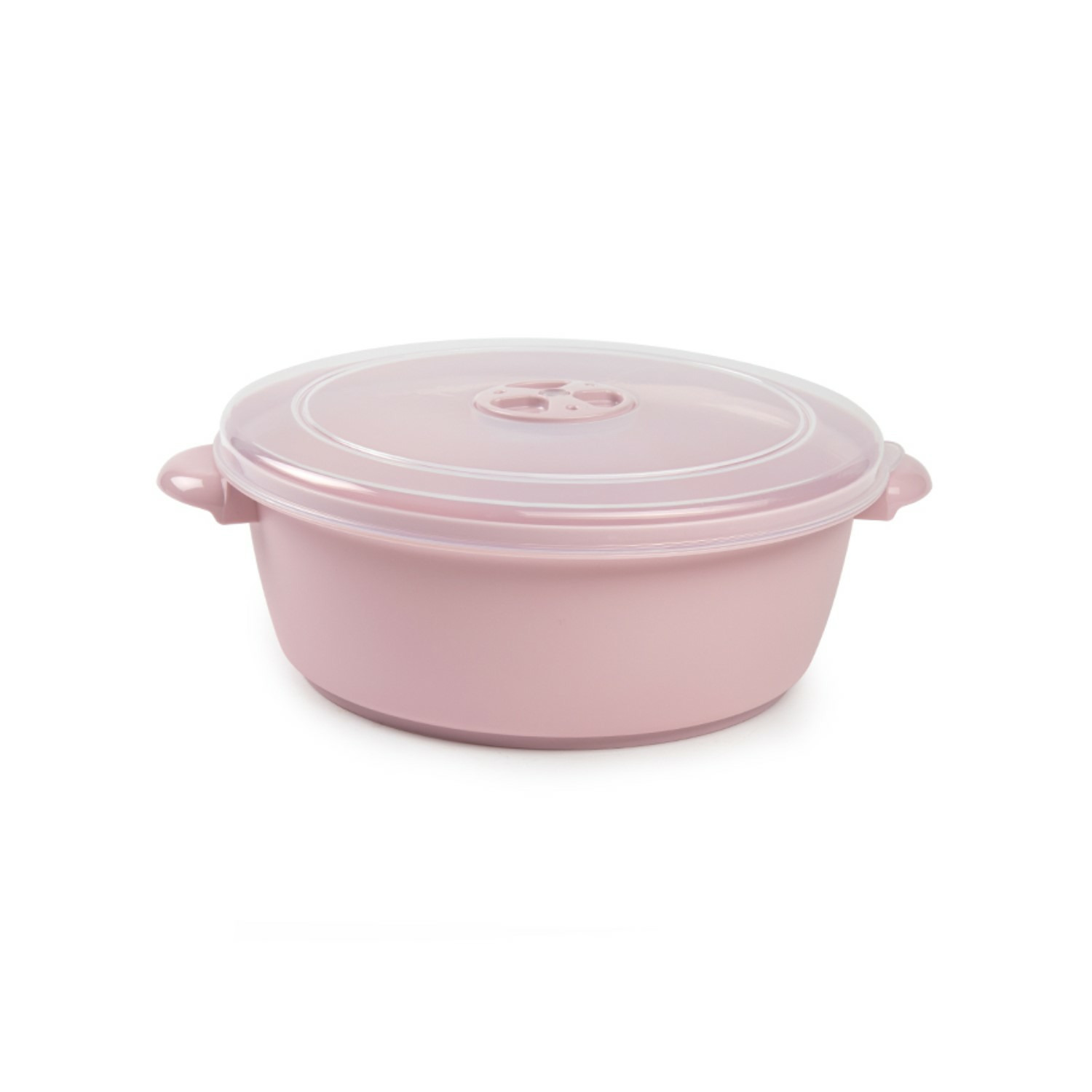 Forte Plastics Magnetronschaal met deksel-ventiel 2 liter roze kunststof BPA vrij keukenhulpmiddelen