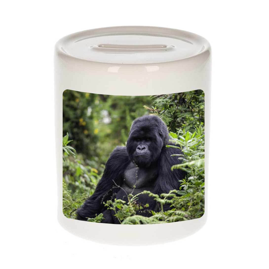 Foto gorilla spaarpot 9 cm Cadeau gorilla apen liefhebber