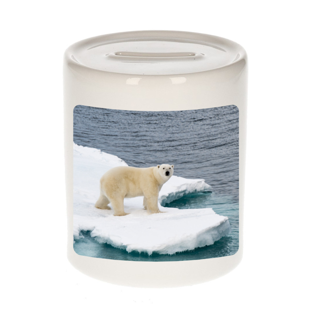 Foto ijsbeer spaarpot 9 cm Cadeau ijsberen liefhebber