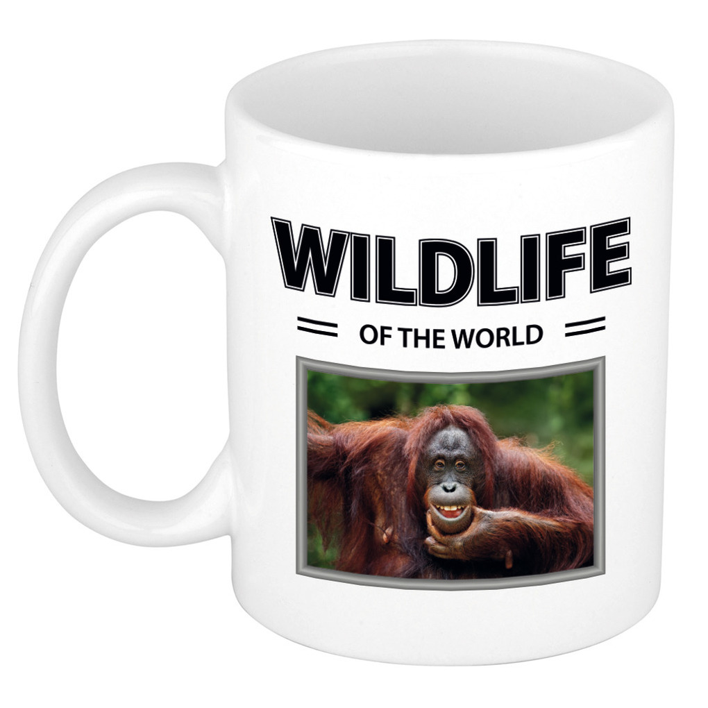 Foto mok Aap mok-beker wildlife of the world cadeau Orang oetan apen liefhebber