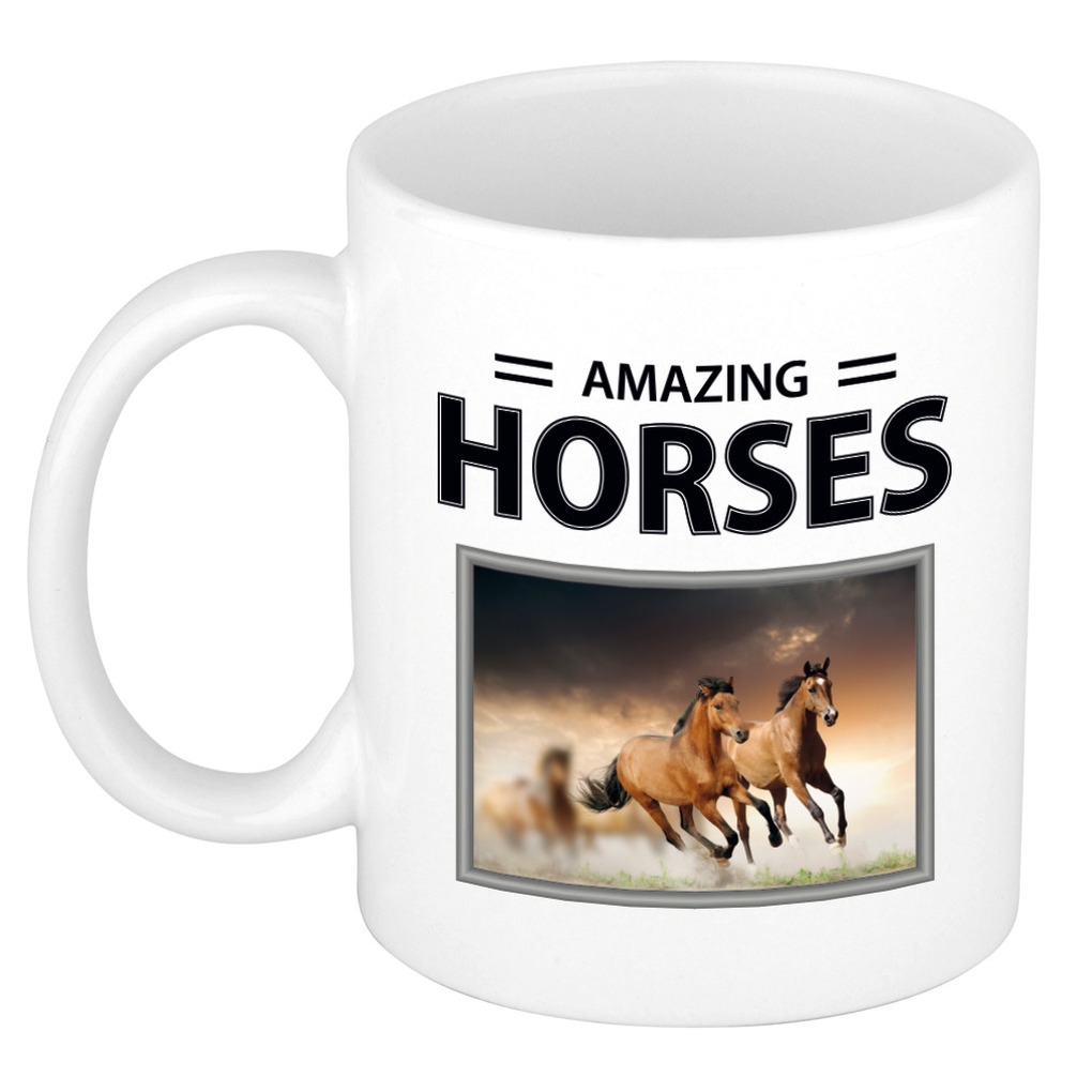 Foto mok Bruin paard beker amazing horses cadeau bruine paarden liefhebber
