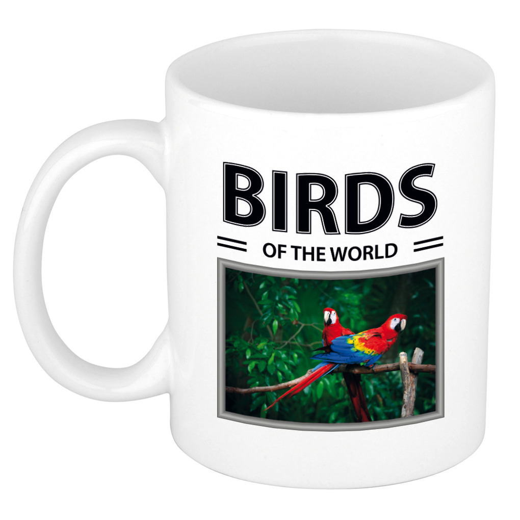 Foto mok Papegaai beker birds of the world cadeau Papegaaien liefhebber