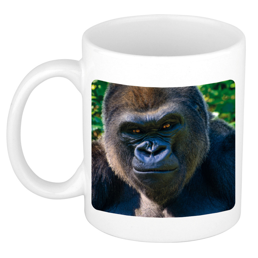 Foto mok stoere gorilla mok-beker 300 ml Cadeau gorilla apen liefhebber