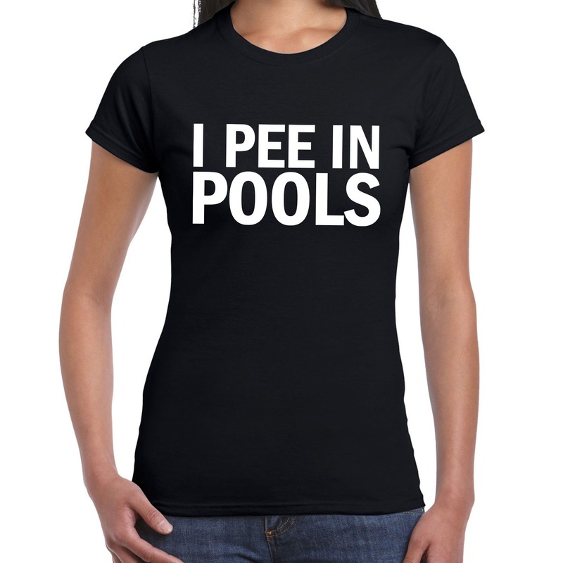 Fout I pee in pools t-shirt zwart voor dames