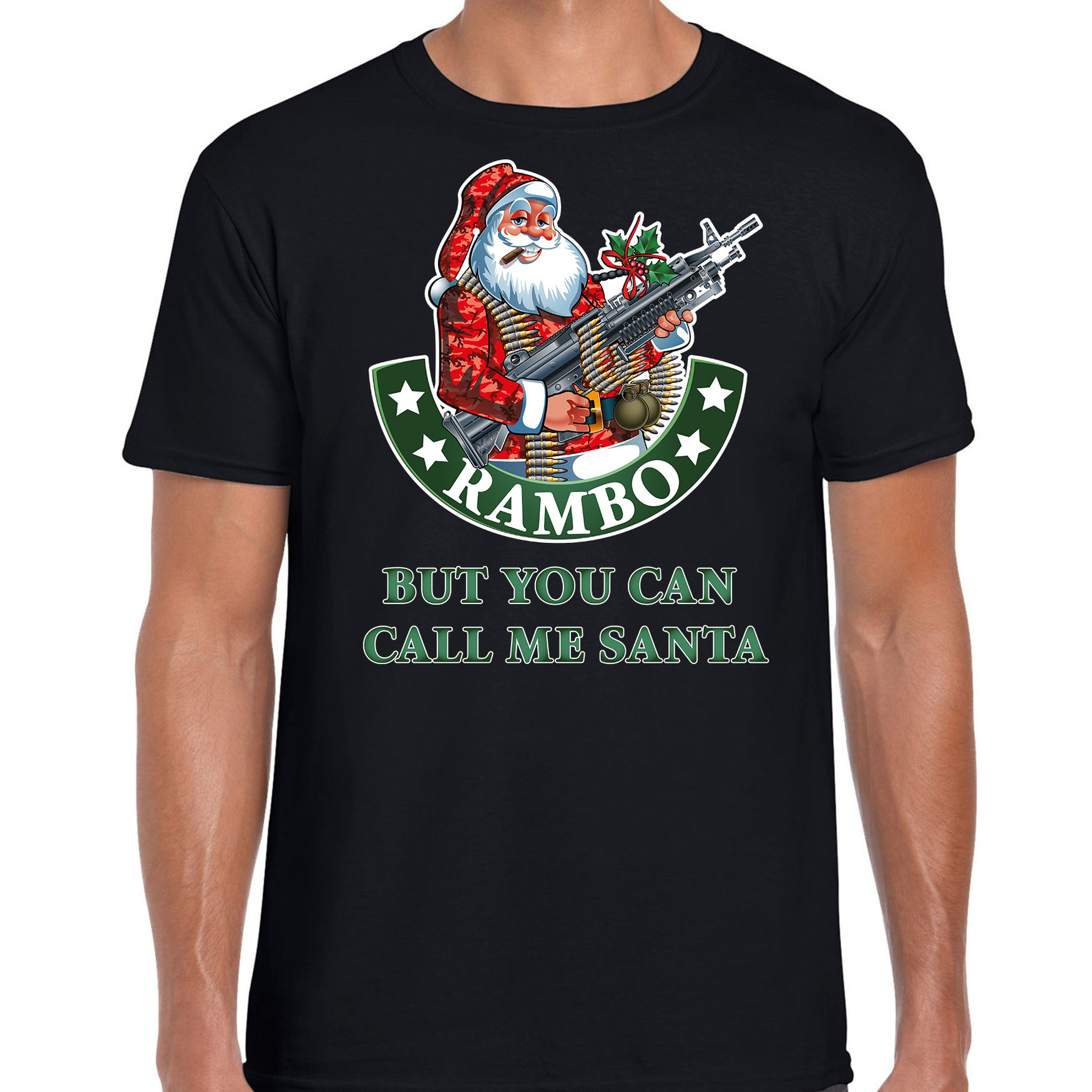 Fout Kerst t-shirt-Kerstkleding Rambo but you can call me Santa voor heren