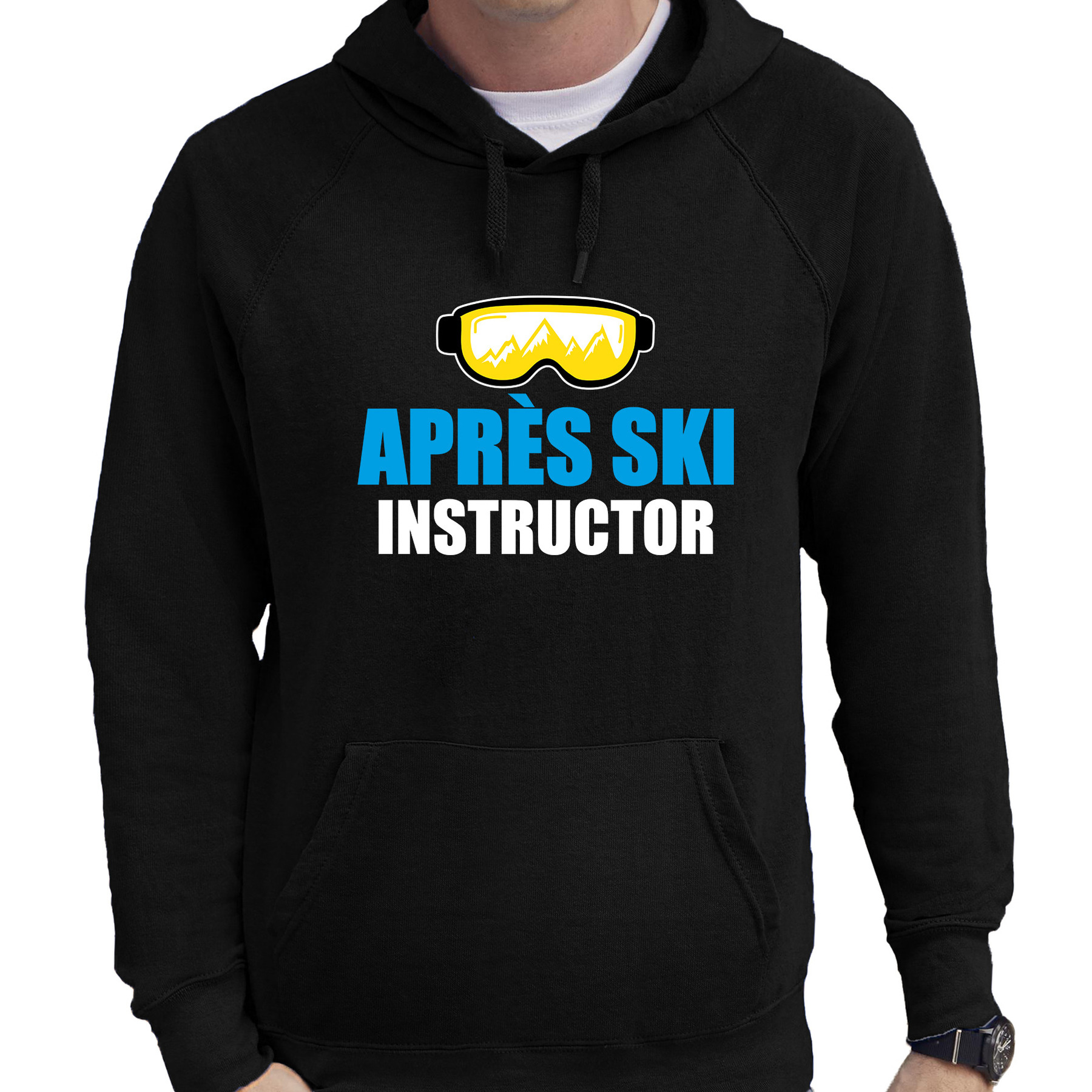 Foute Apres ski capuchon sweater Apres ski instructor zwart heren
