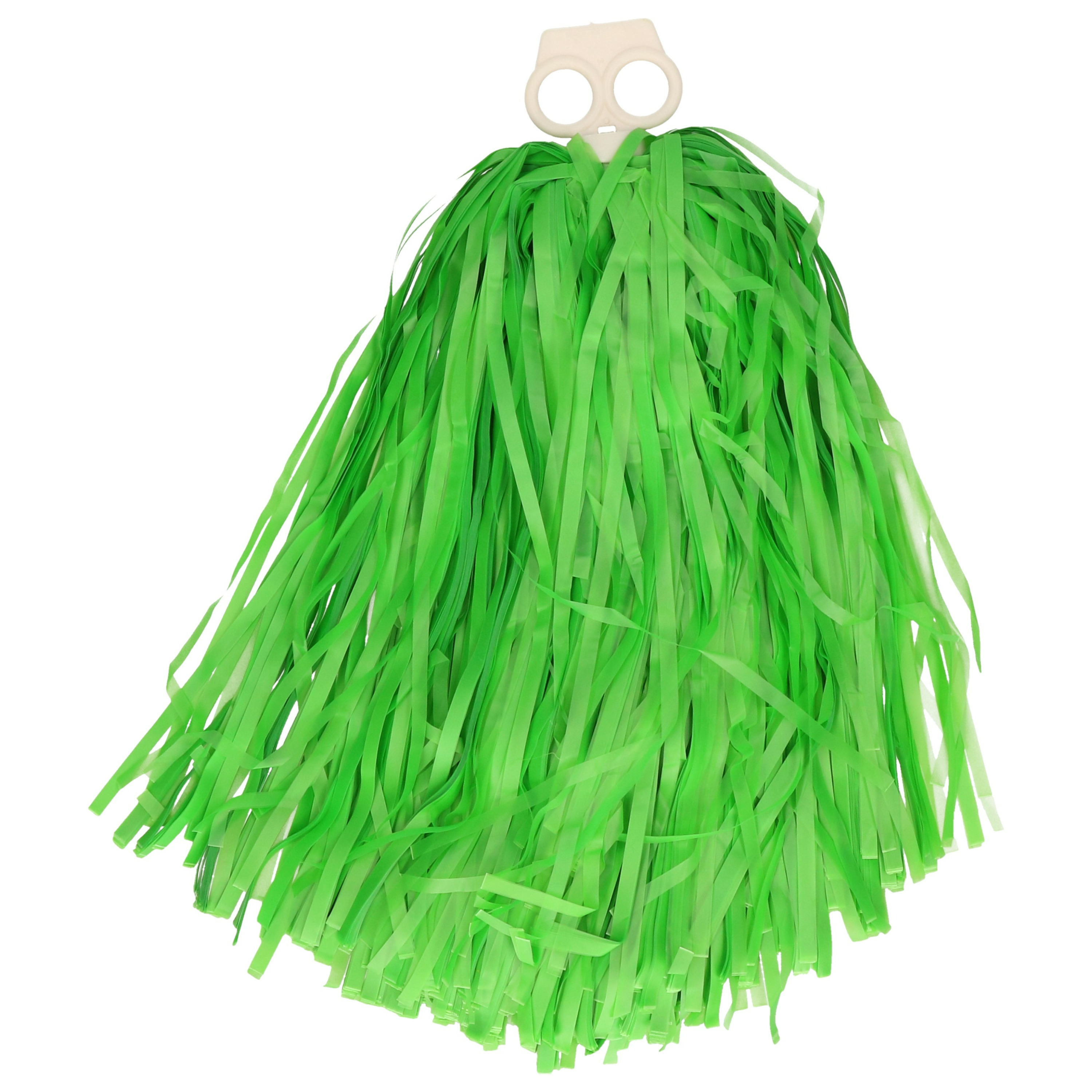 Funny Fashion Cheerballs-pompoms 1x groen met franjes en ring handgreep 28 cm