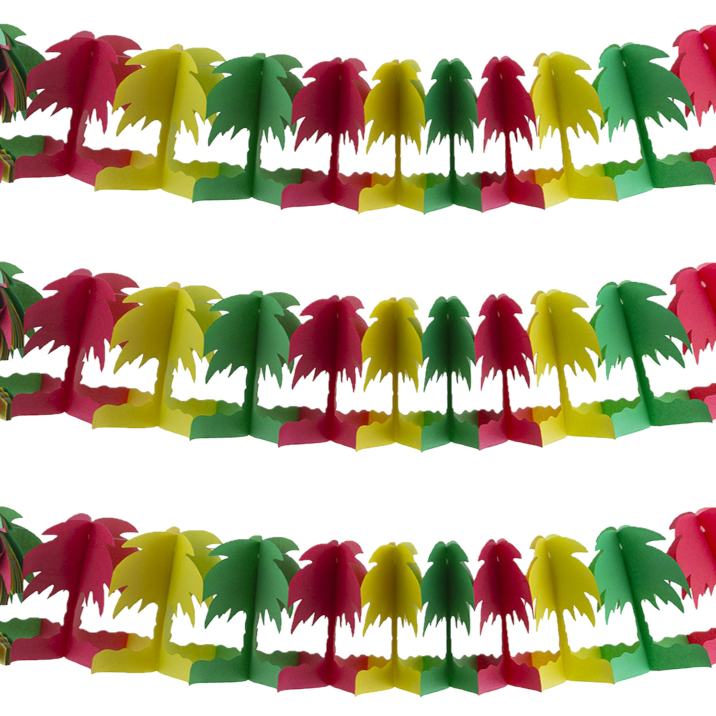 Funny Fashion Hawaii palmbomen thema feestslinger 3x gekleurd 400 cm papier