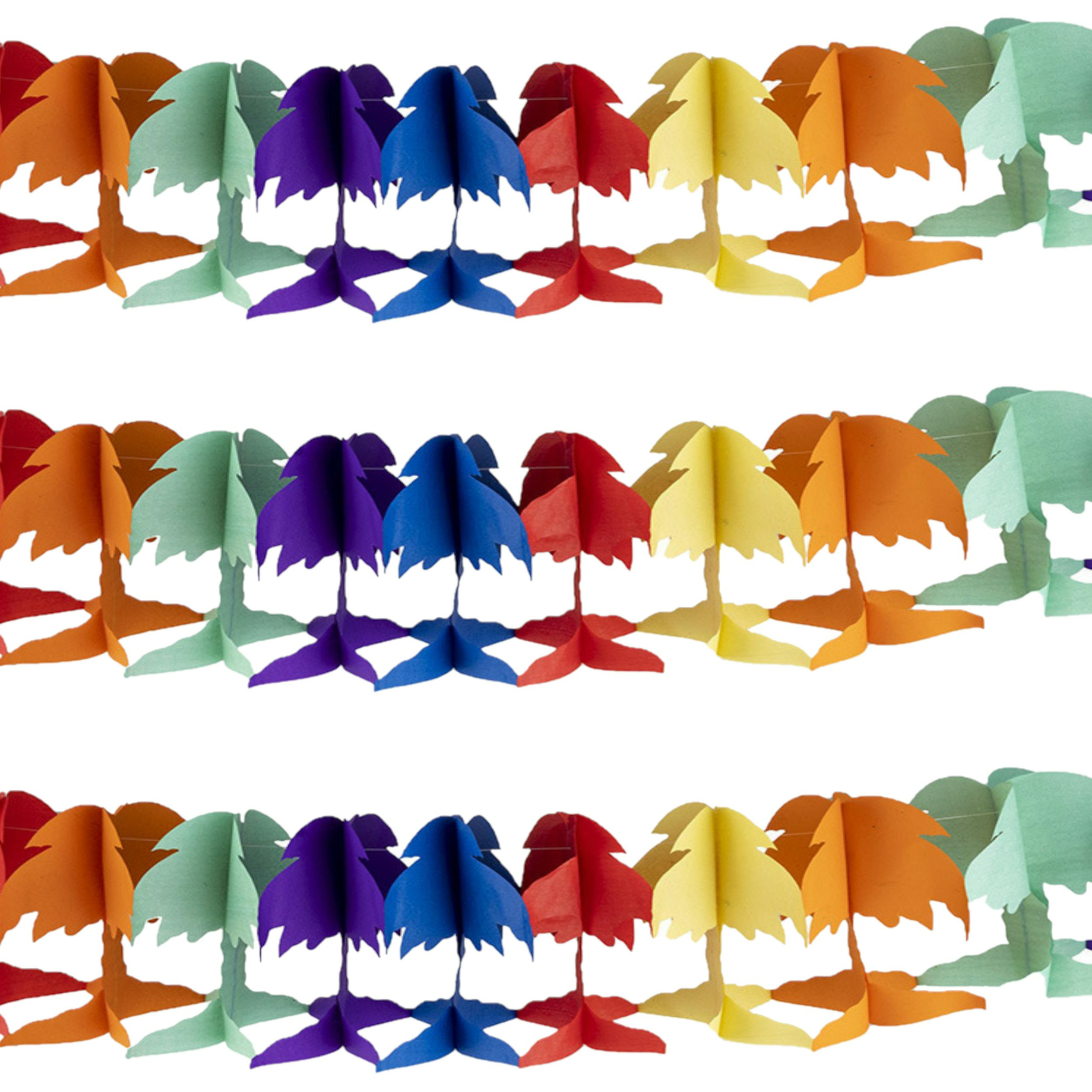 Funny Fashion Hawaii palmbomen thema feestslinger 3x gekleurd 400 cm papier