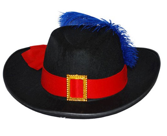 Funny Fashion Piraten kapitein verkleed hoed met rode band en veer volwassenen