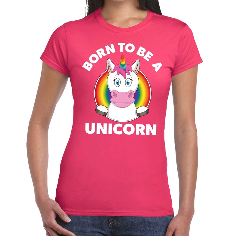 Gay pride born to be a unicorn t-shirt roze dames