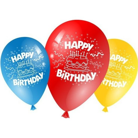 Gekleurde verjaardag ballonnen 15x stuks