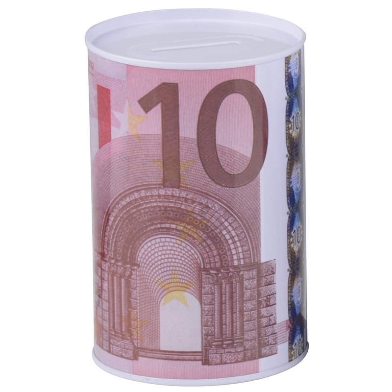 Geld 10 euro biljet spaarpotje 8 x 11 cm