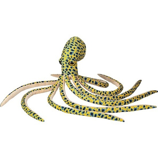 Gele octopus-inktvis vissen knuffels 100 cm knuffeldieren