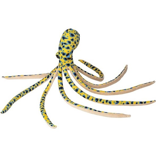 Gele octopus-inktvis vissen knuffels 55 cm knuffeldieren