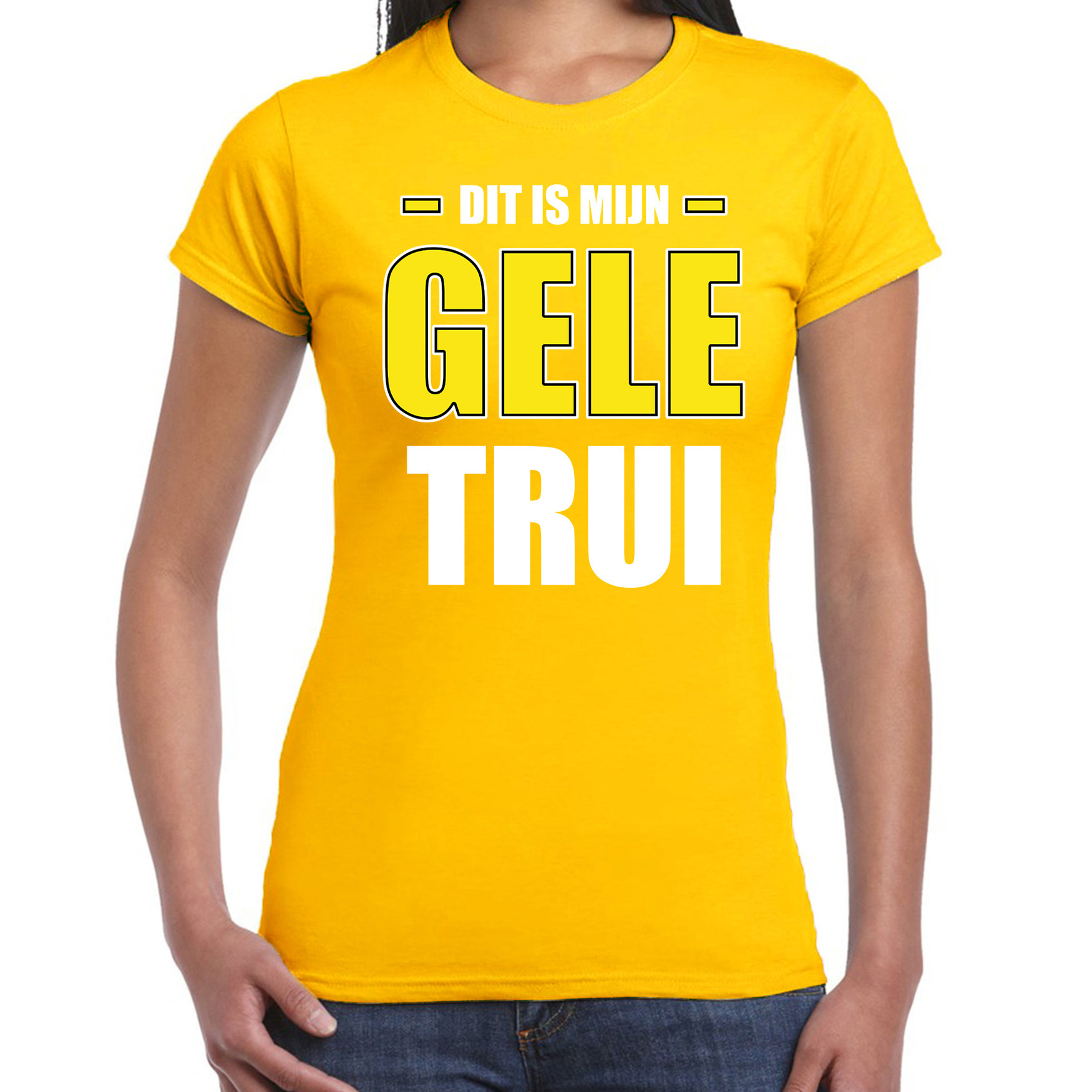 Gele trui t-shirt geel voor dames Wieler tour-wielerwedstrijd trui shirt geel