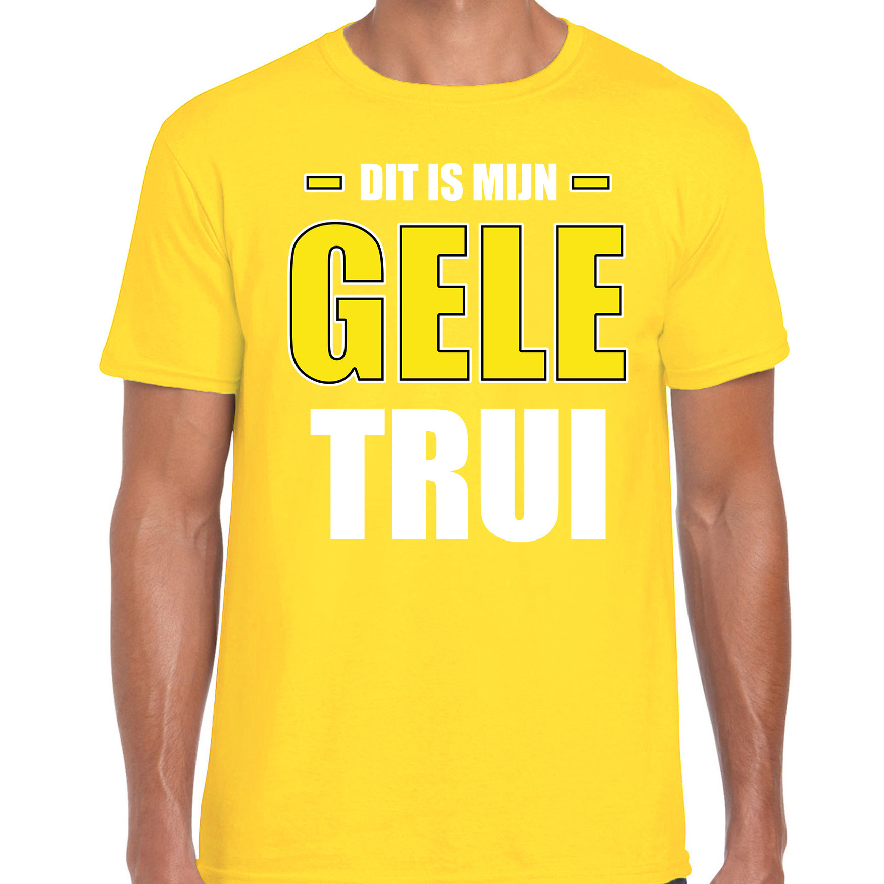 Gele trui t-shirt geel voor heren Wieler tour-wielerwedstrijd trui shirt geel