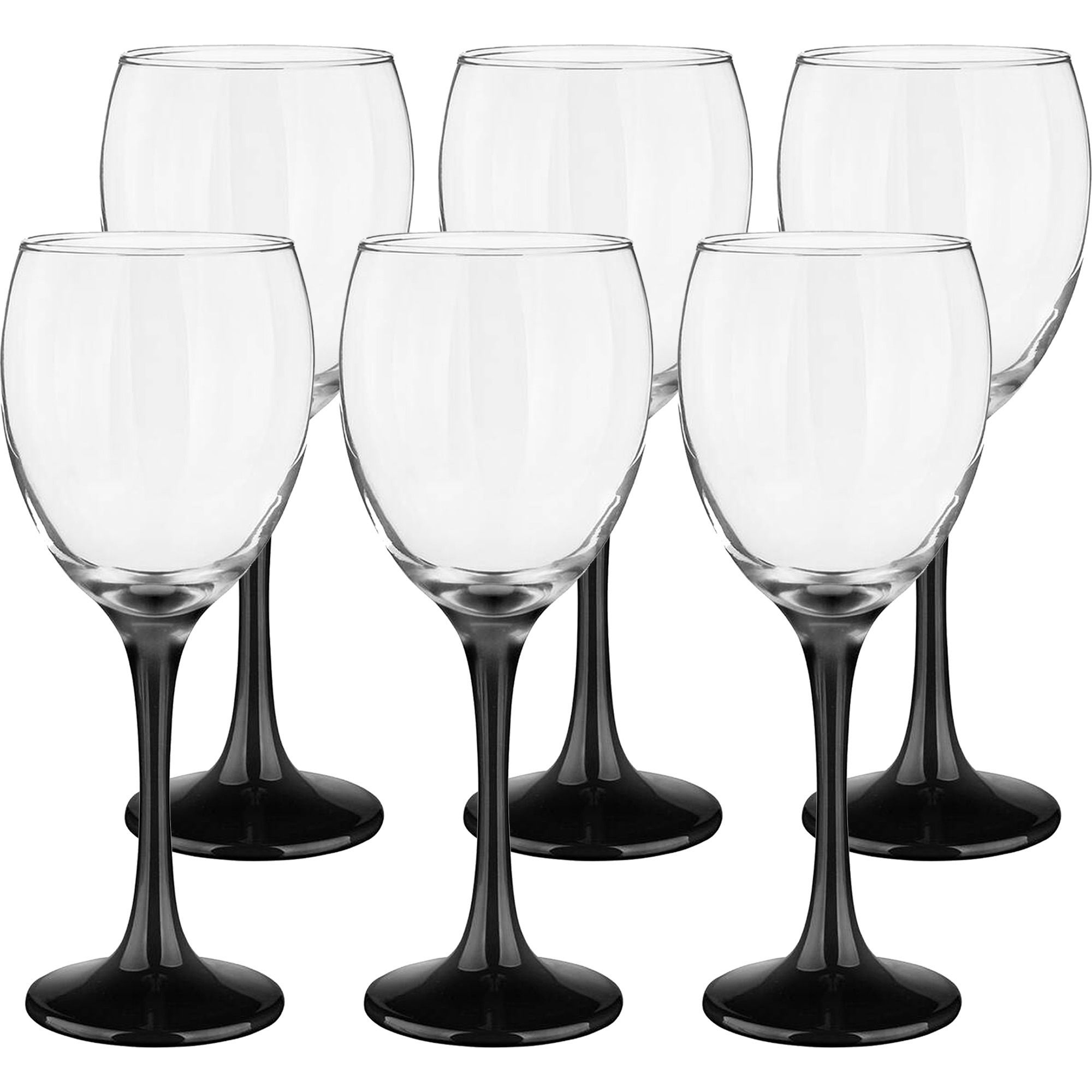Glasmark Wijnglazen 12x Black collection 300 ml glas