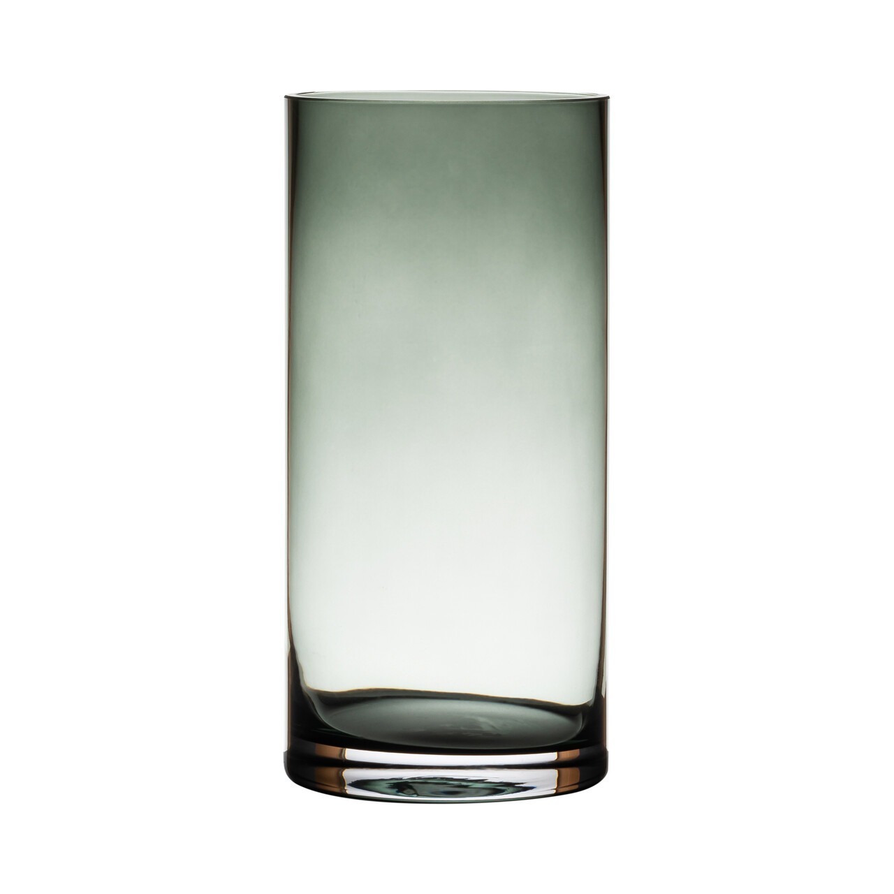 Glazen bloemen cylinder vaas-vazen 25 x 12 cm transparant grijs