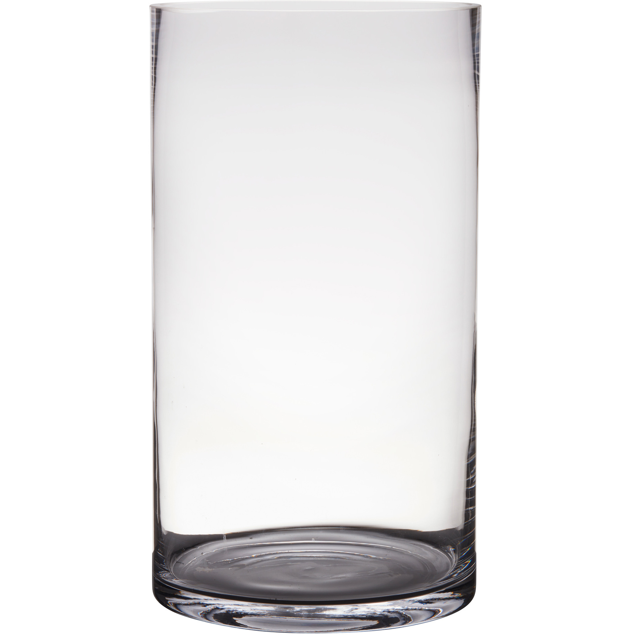Glazen bloemen cylinder vaas-vazen 40 x 25 cm transparant