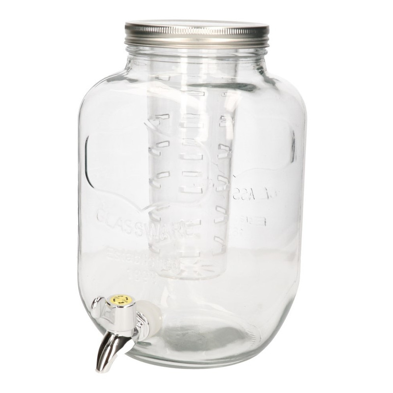 Glazen drank dispenser-limonadetap met kraantje 4 liter