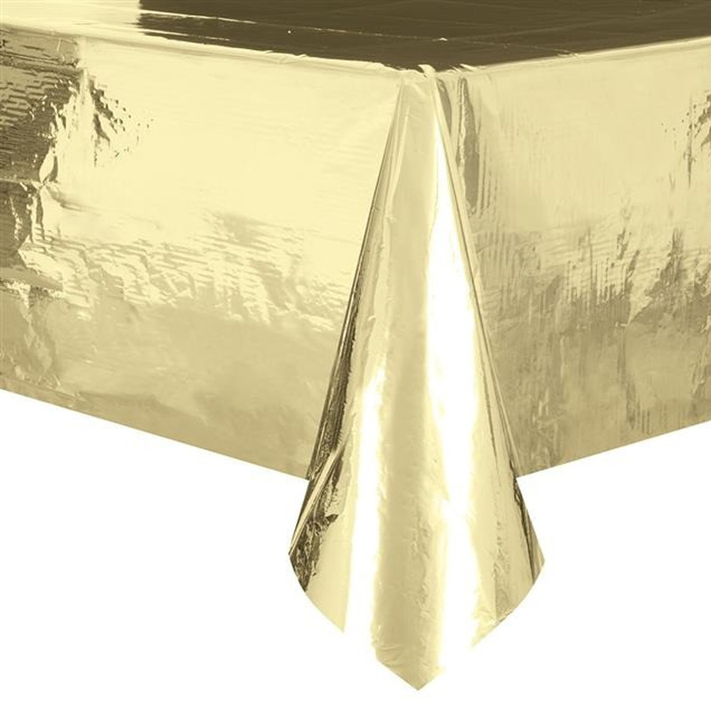 Gouden folie tafelkleed-tafellaken 137 x 274 cm rechthoekig