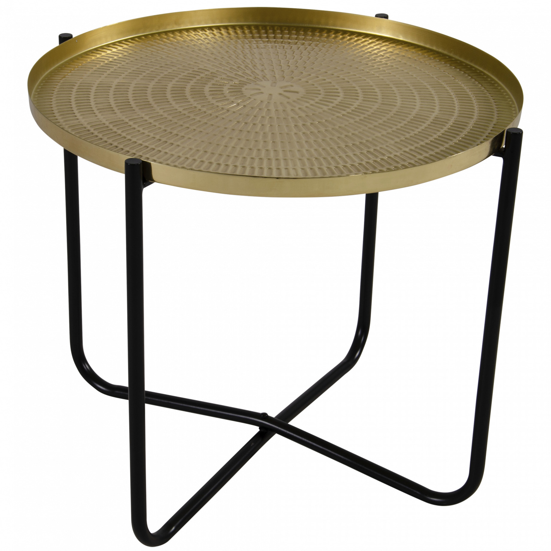 Gouden ronde plantentafel-plantenstandaard-bijzettafel-oppottafel 35 cm