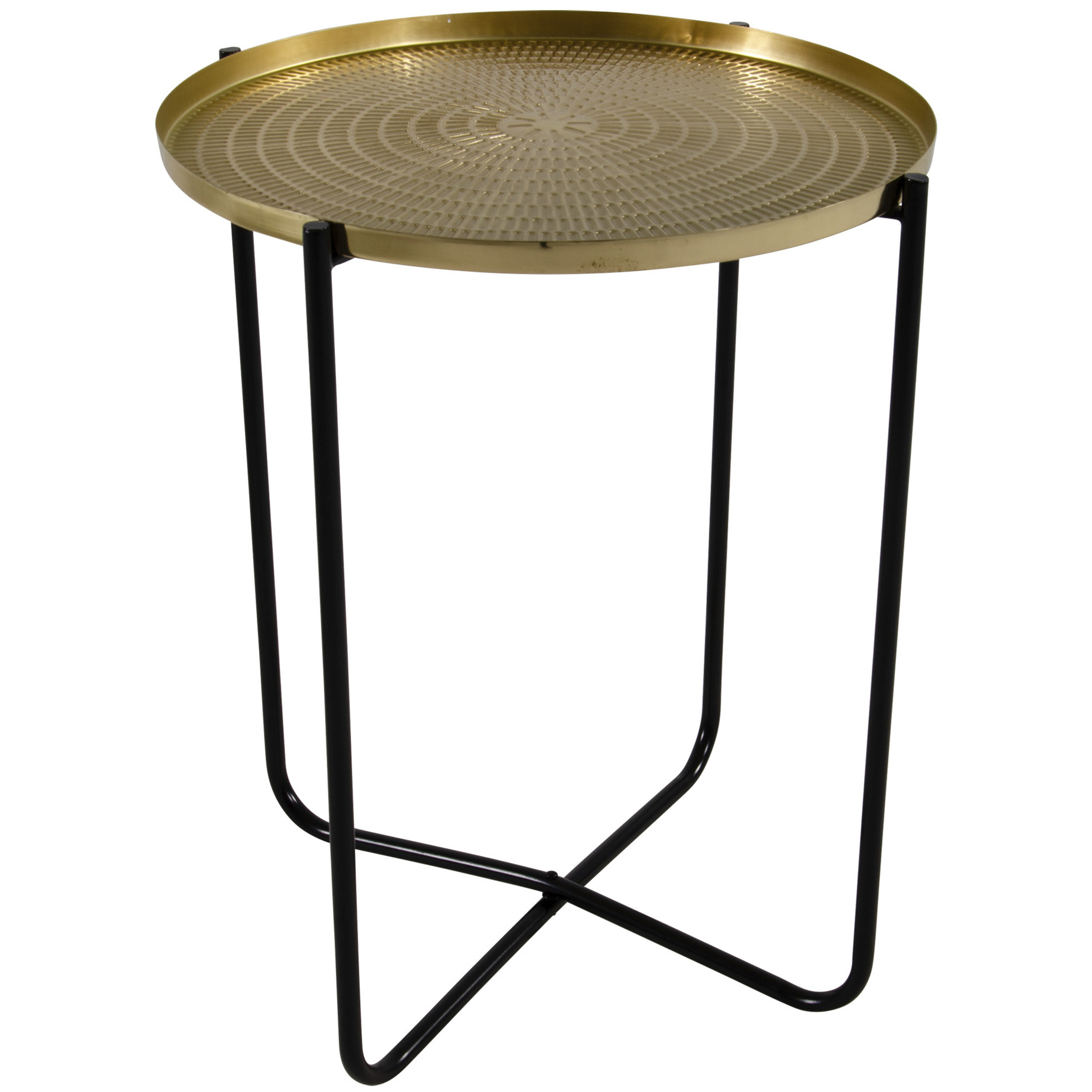 Gouden ronde plantentafel-plantenstandaard-bijzettafel-oppottafel 50 cm