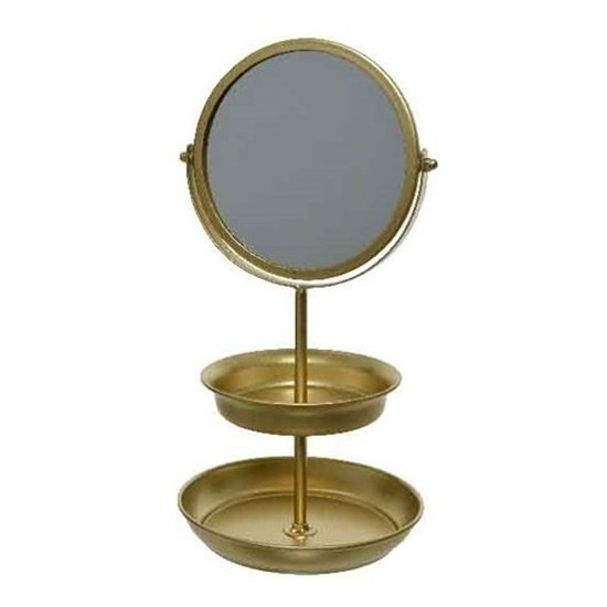 Gouden sieraden-make-up etagere met spiegel