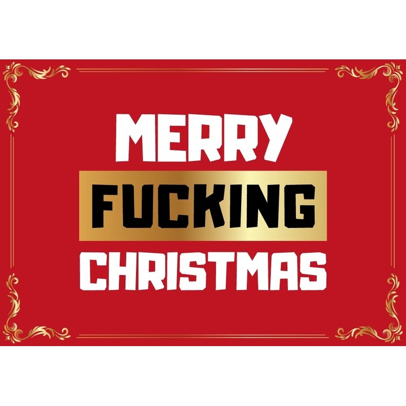 Grappige kerst wenskaart Merry Fucking Christmas