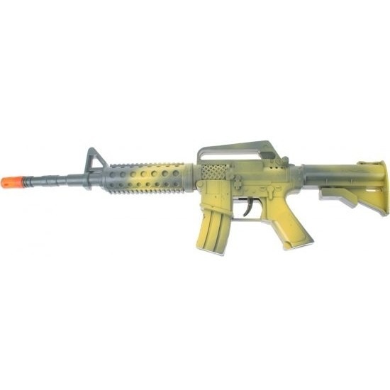 Groen automatisch speelgoed geweer met geluid 46 cm