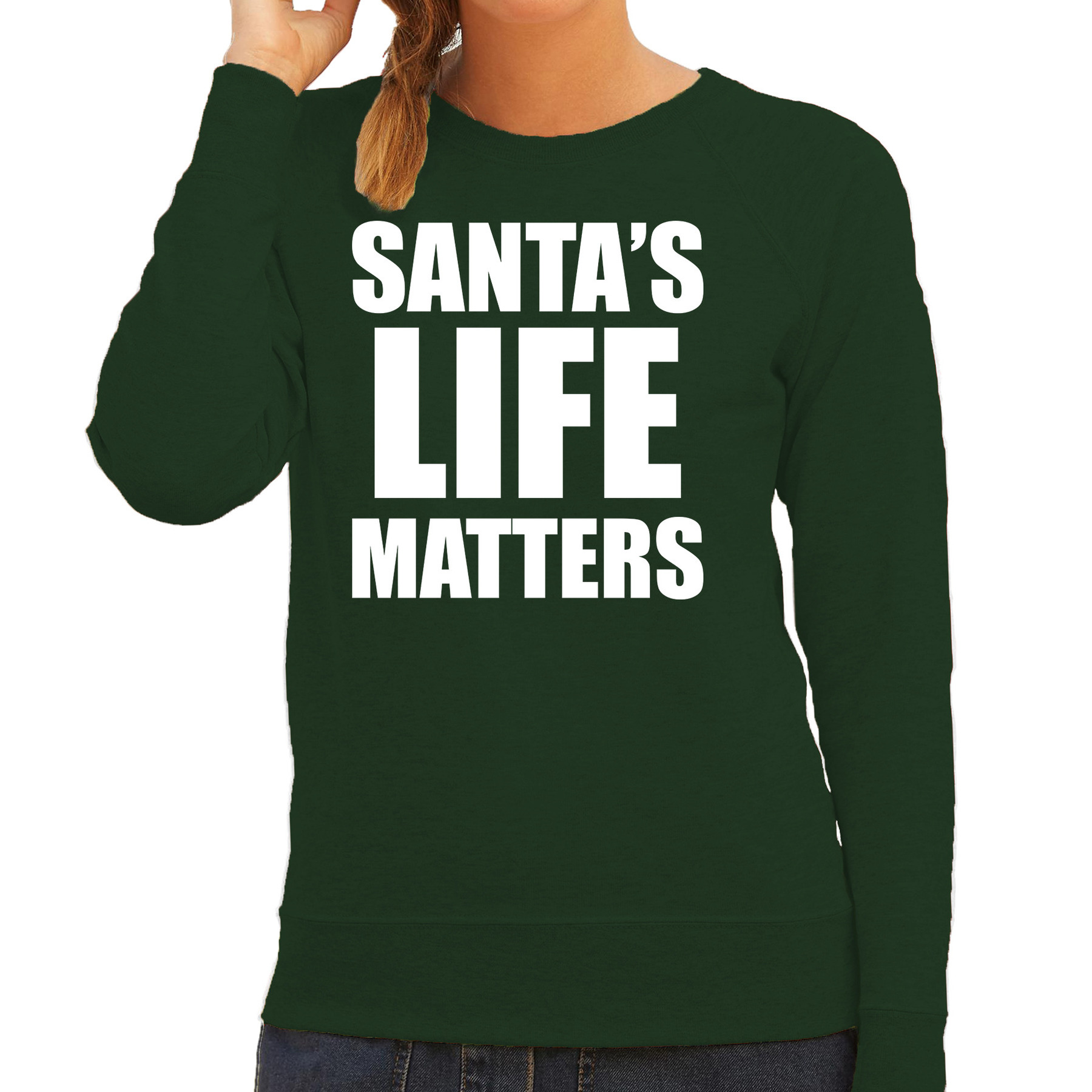 Groene foute Kersttrui- Kerstkleding Santas life matters voor dames