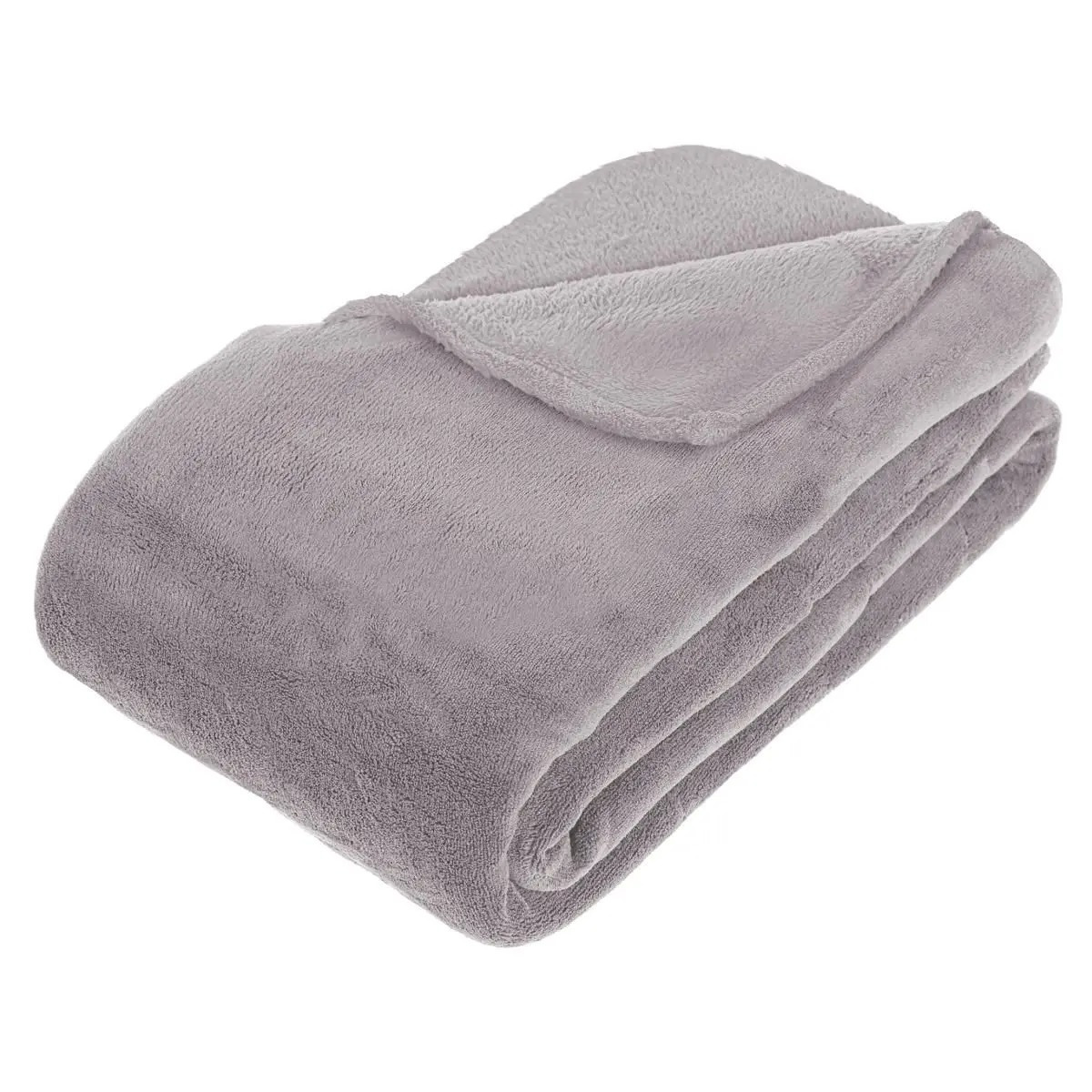 Groot fleece deken-fleeceplaid grijs 230 x 180 cm polyester