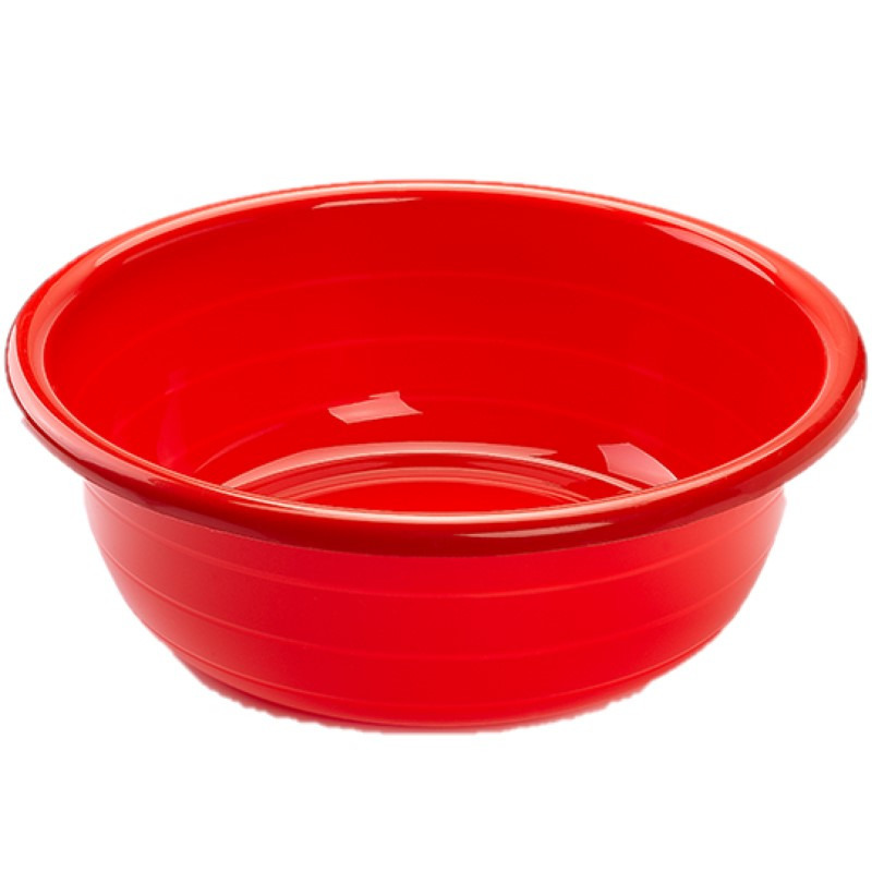 Grote kunststof teiltje-afwasbak rond 11 liter rood