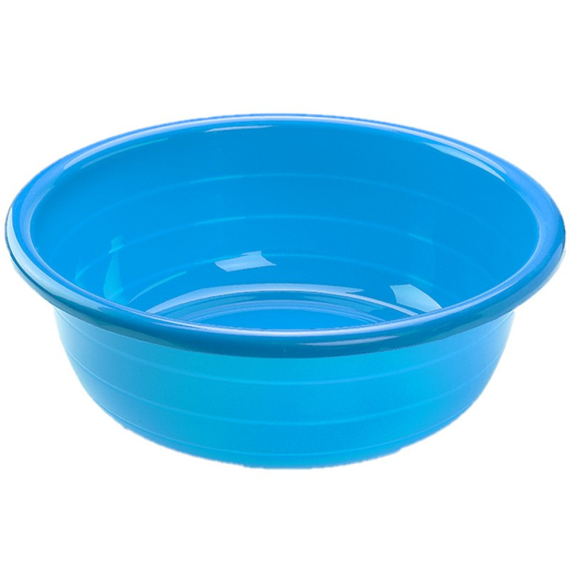 Grote kunststof teiltje-afwasbak rond 30 liter blauw