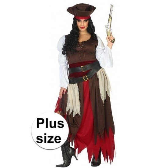 Grote maat piraten kostuum Francis voor dames