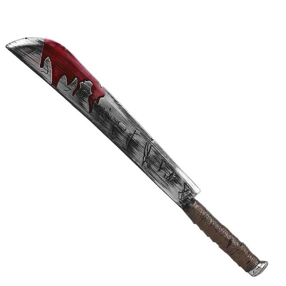 Grote machete-zwaard met bloed plastic 74 cm Halloween-ridders verkleed wapens