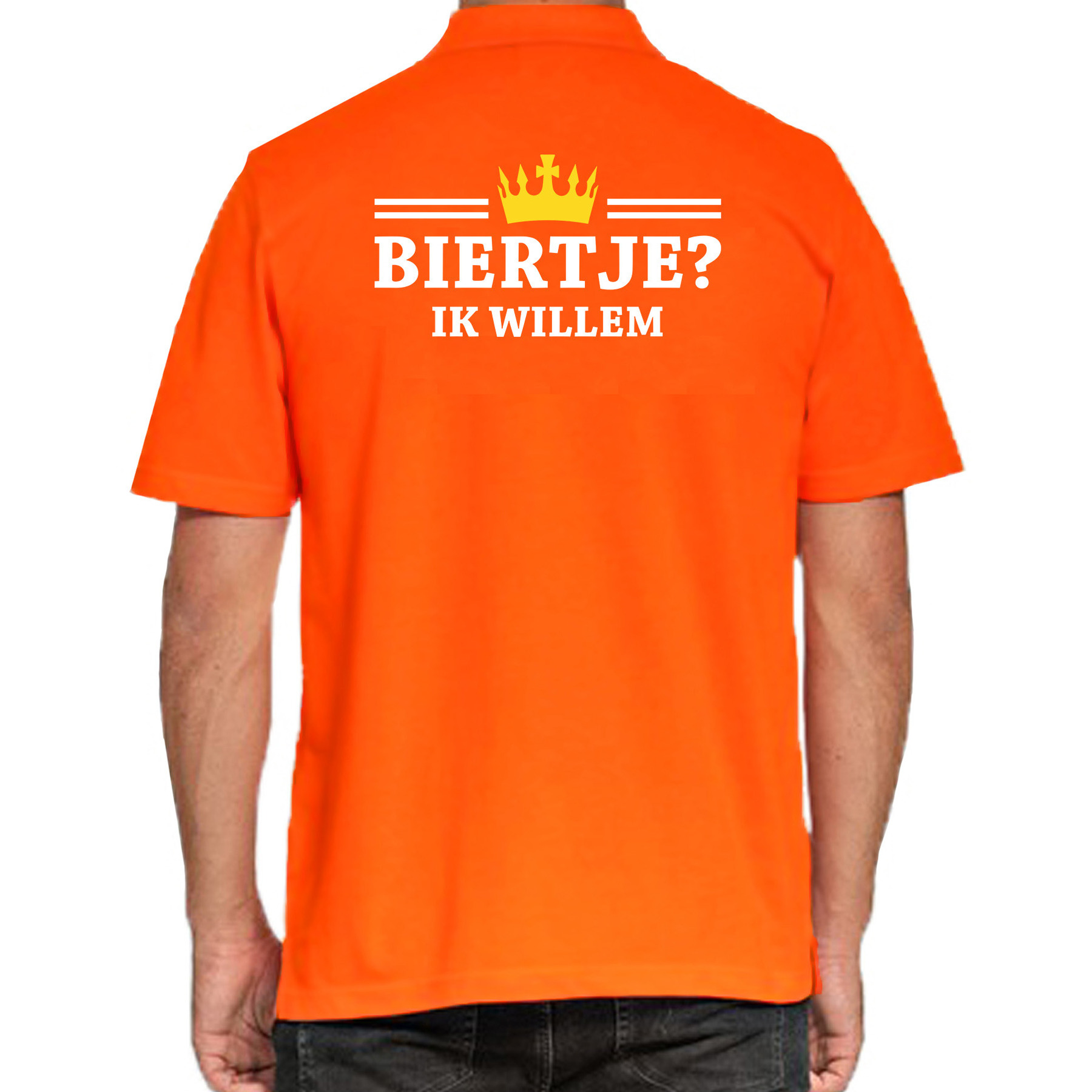 Grote maten Biertje ik Willem polo shirt oranje voor heren Koningsdag polo shirts