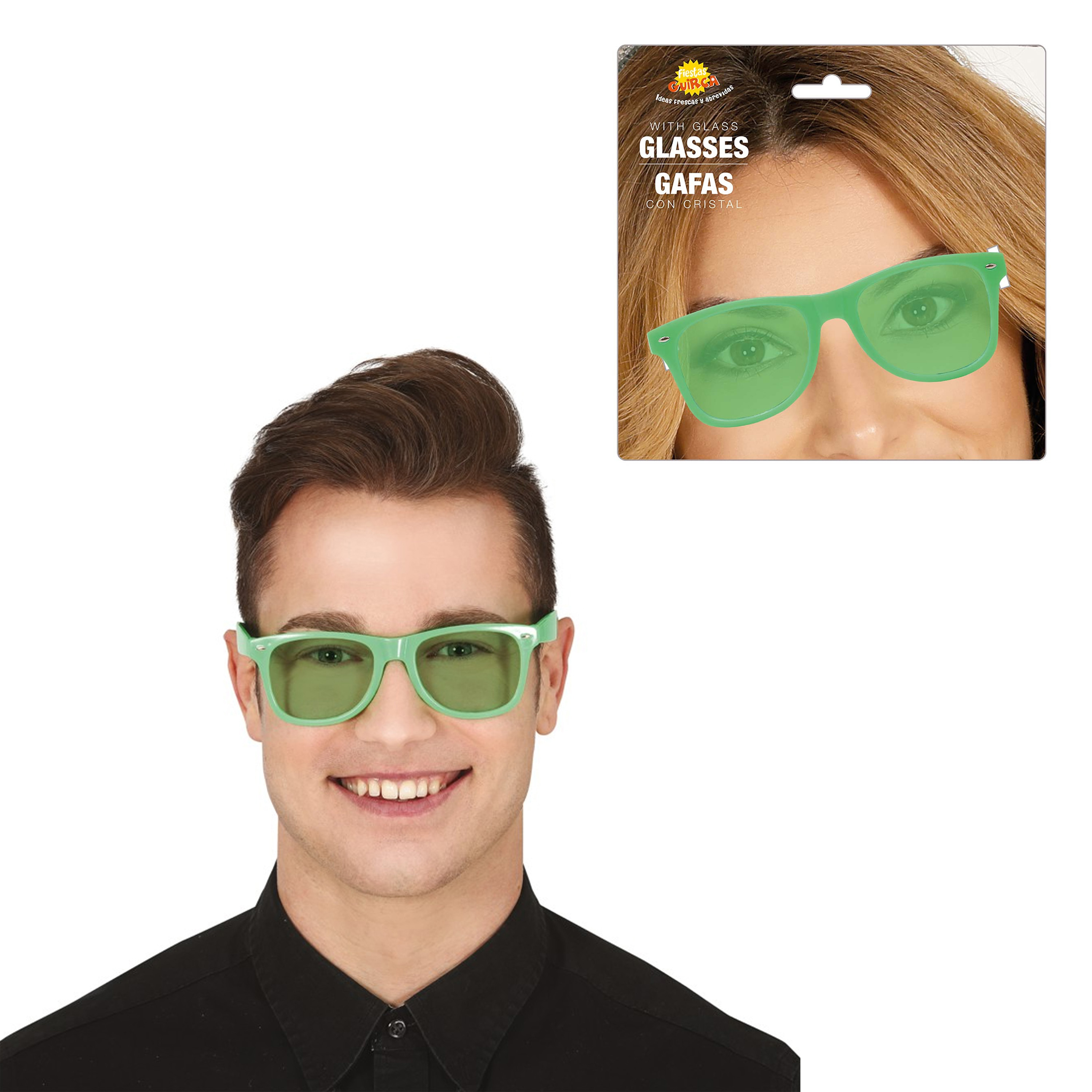 Guirca Carnaval-verkleed party bril 2x groen volwassenen -Voor bij een?verkleedkleding kostuum