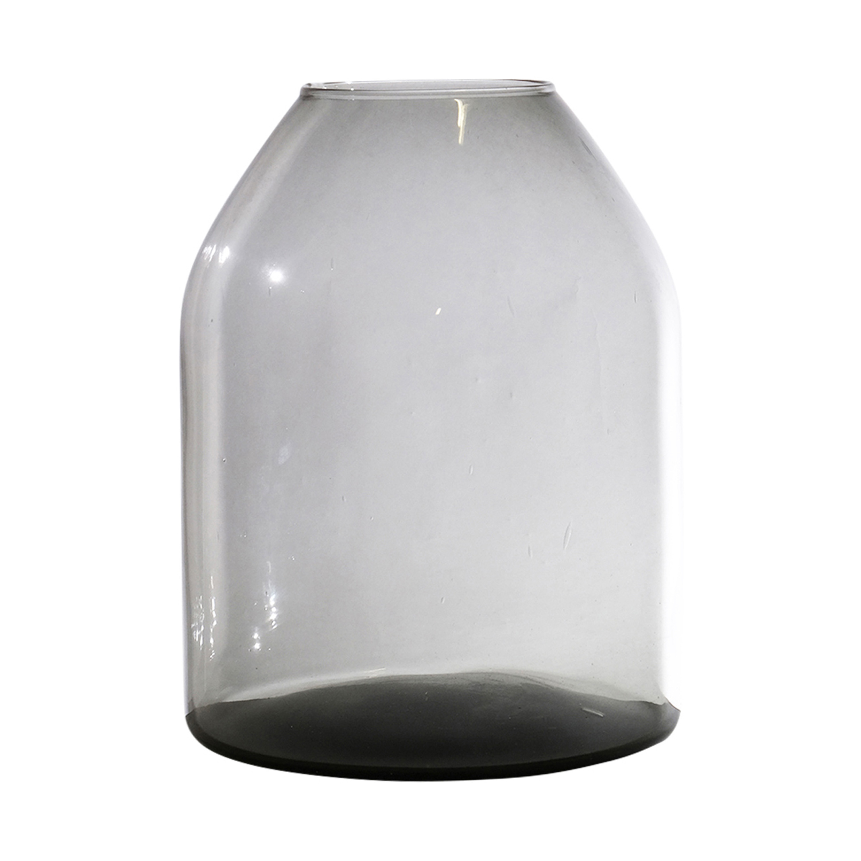 Hakbijl Glass Bloemenvaas Barcelona transparant grijs eco glas D20 x H25 cm smoke glas
