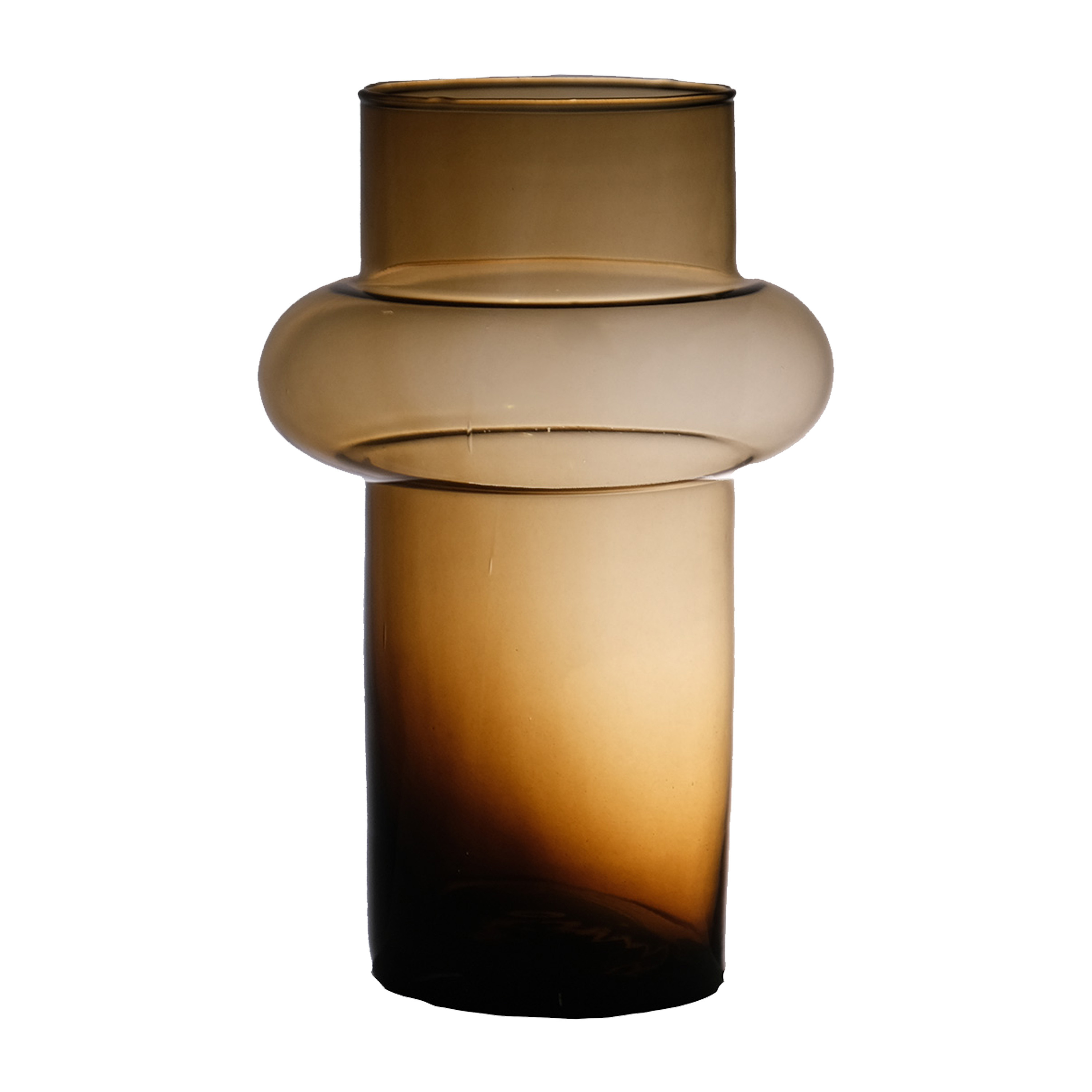 Hakbijl Glass Bloemenvaas Luna transparant amber eco glas D19 x H30 cm cilinder vaas
