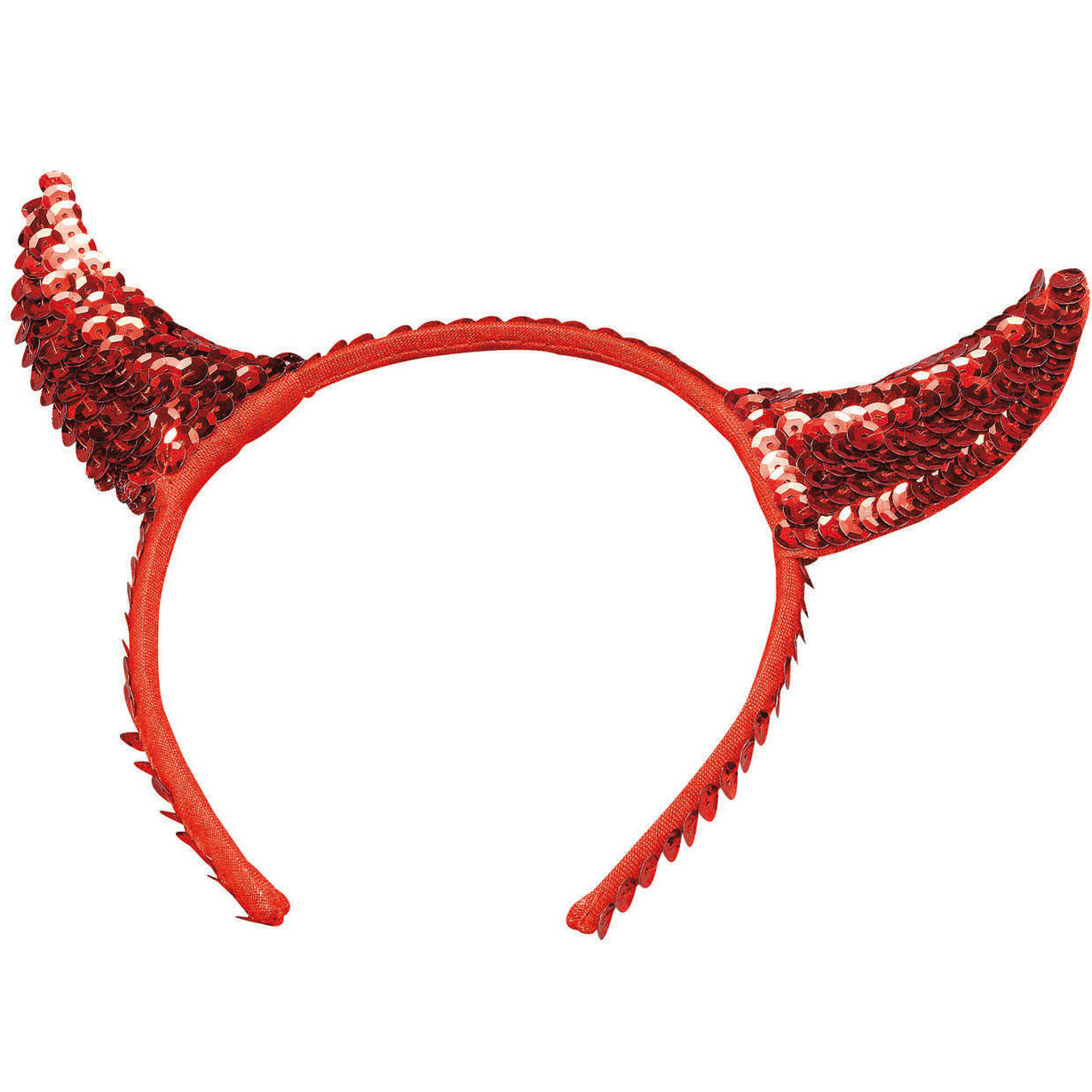 Halloween diadeem duivel hoorntjes met pailletten rood kunststof