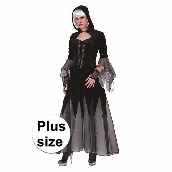 Halloween grote maat verkleed jurk vampier zwart