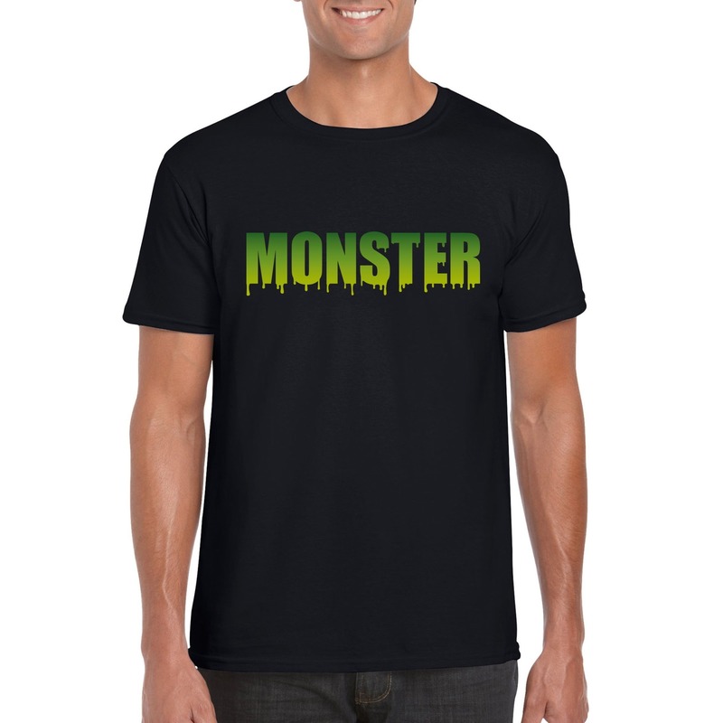 Halloween monster shirt zwart heren