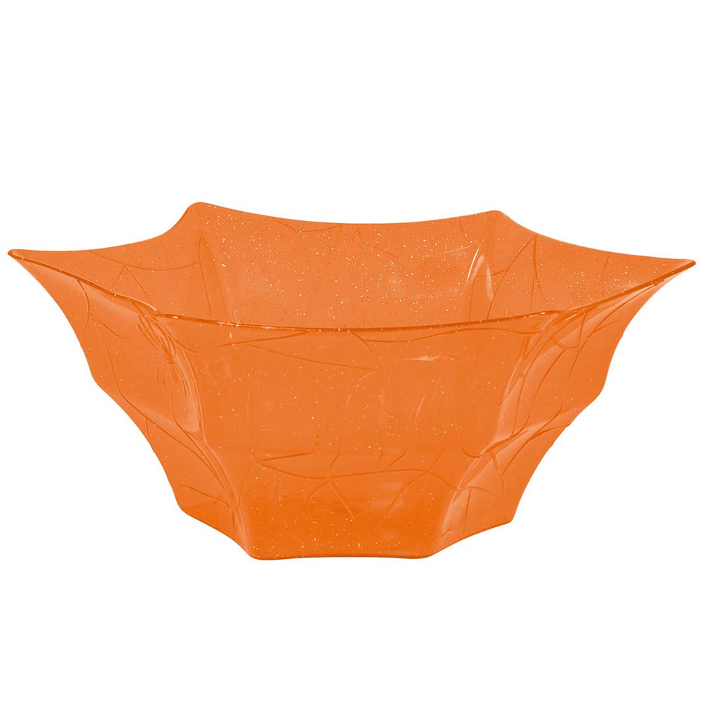 Halloween trick or treat snoepschaal oranje kunststof 30 x 14 cm